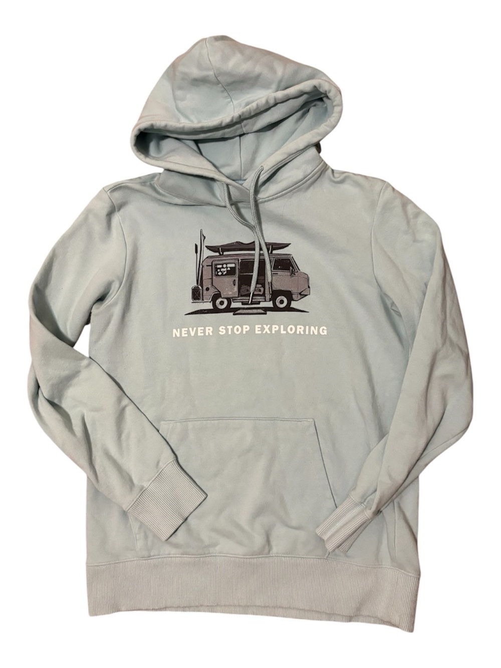🟤The North Face Light Blue 'Never Stop Exploring' Pullover Hoodie